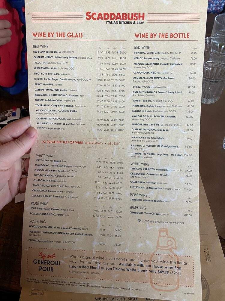 Scaddabush Italian Kitchen & Bar - Etobicoke, ON menu_pic
