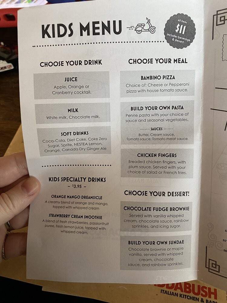 Scaddabush Italian Kitchen & Bar - Etobicoke, ON menu_pic