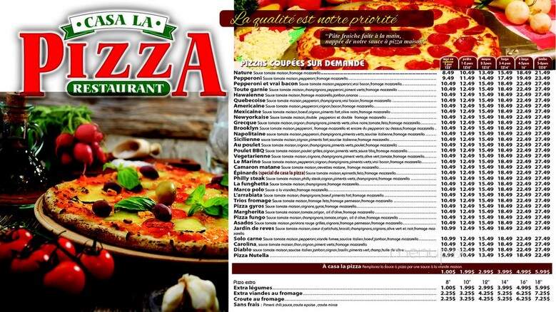 Casa la Pizza - Beloeil, QC menu_pic