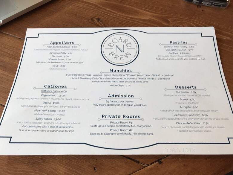 Board N Brew Cafe - Edmonton, AB menu_pic