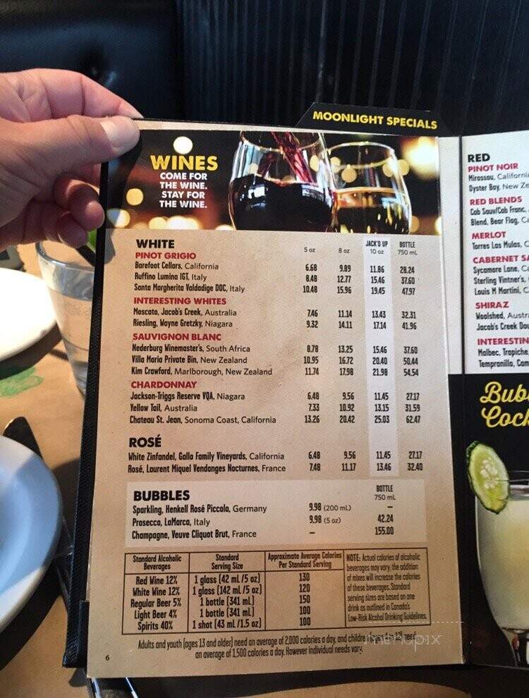 Jack Astor's - Ottawa, ON menu_pic