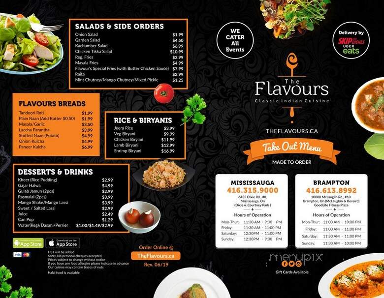 The Flavours Classic Indian Cusine - Mississauga, ON menu_pic