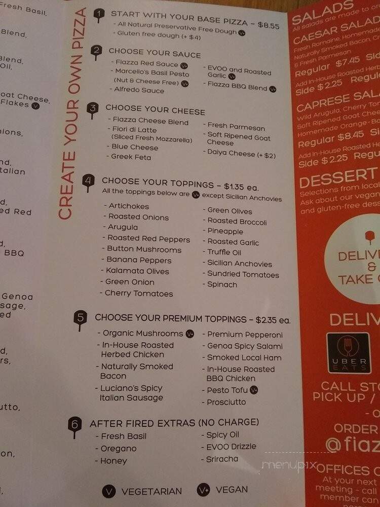Fiazza Fresh Fired - Ottawa, ON menu_pic