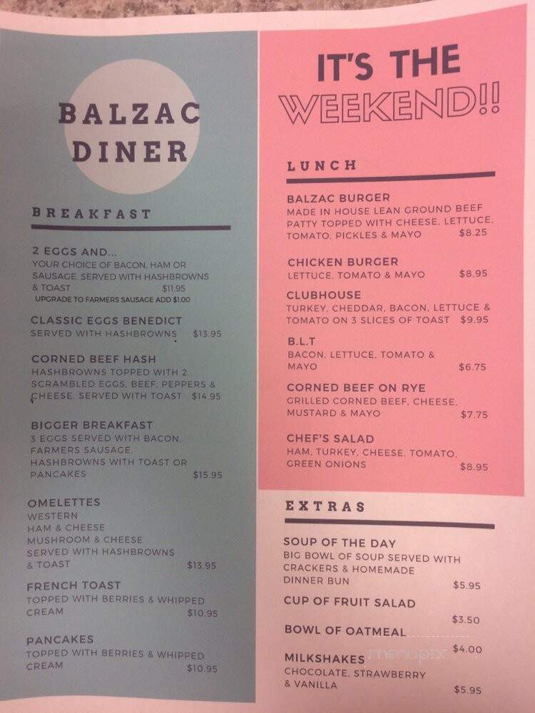 Balzac Diner - Balzac, AB menu_pic