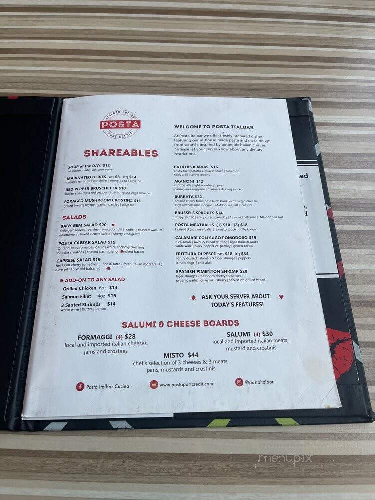 Posta - Mississauga, ON menu_pic