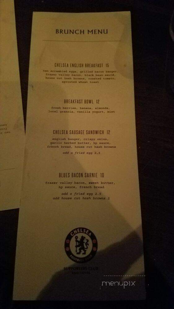Tavern at The New Oxford - Vancouver, BC menu_pic