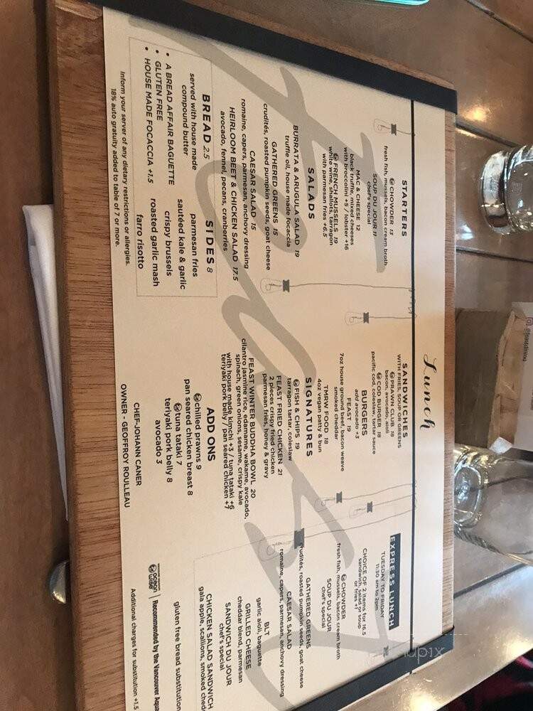 Feast Restaurant - West Vancouver, BC menu_pic