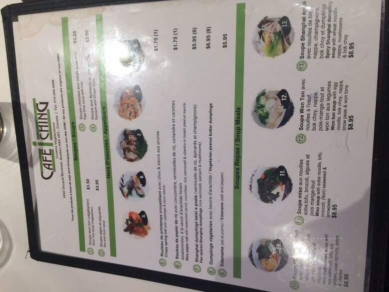 Cafe I Ching - Montreal, QC menu_pic