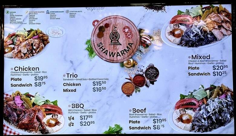 Shawarma Palace - Ottawa, ON menu_pic