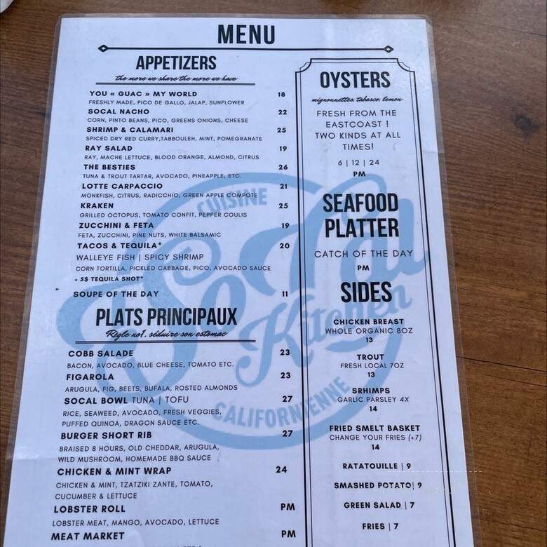 SoCal Kitchen - Mont-Tremblant, QC menu_pic