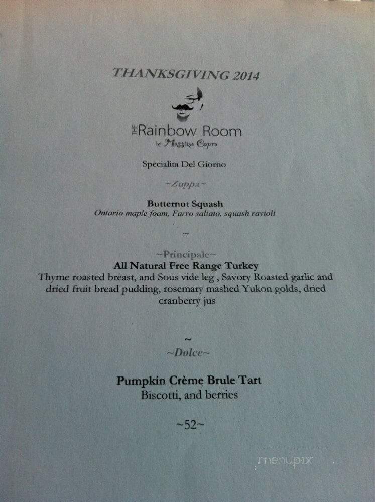 Rainbow Room by Massimo Capra - Niagara Falls, ON menu_pic
