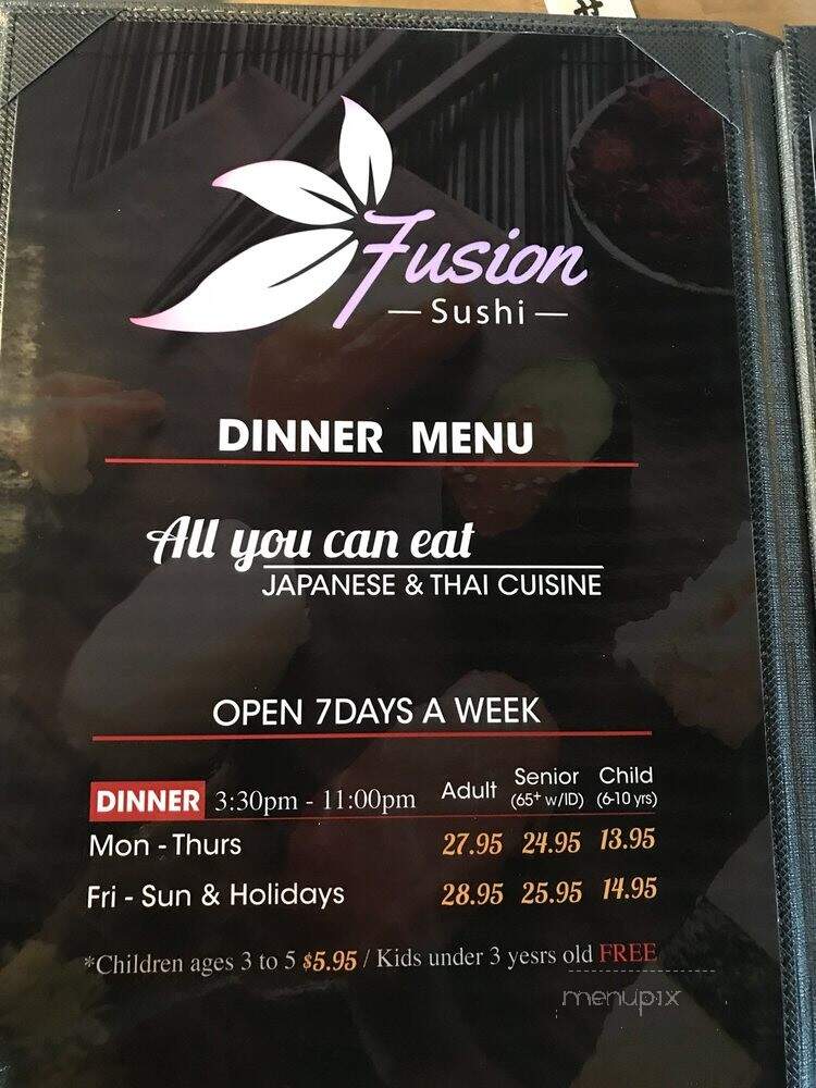 Fusion Sushi - Calgary, AB menu_pic