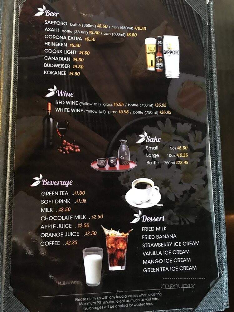Fusion Sushi - Calgary, AB menu_pic
