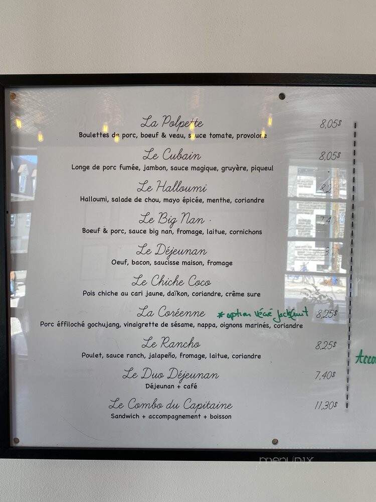 Capitaine Sandwich - Montreal, QC menu_pic