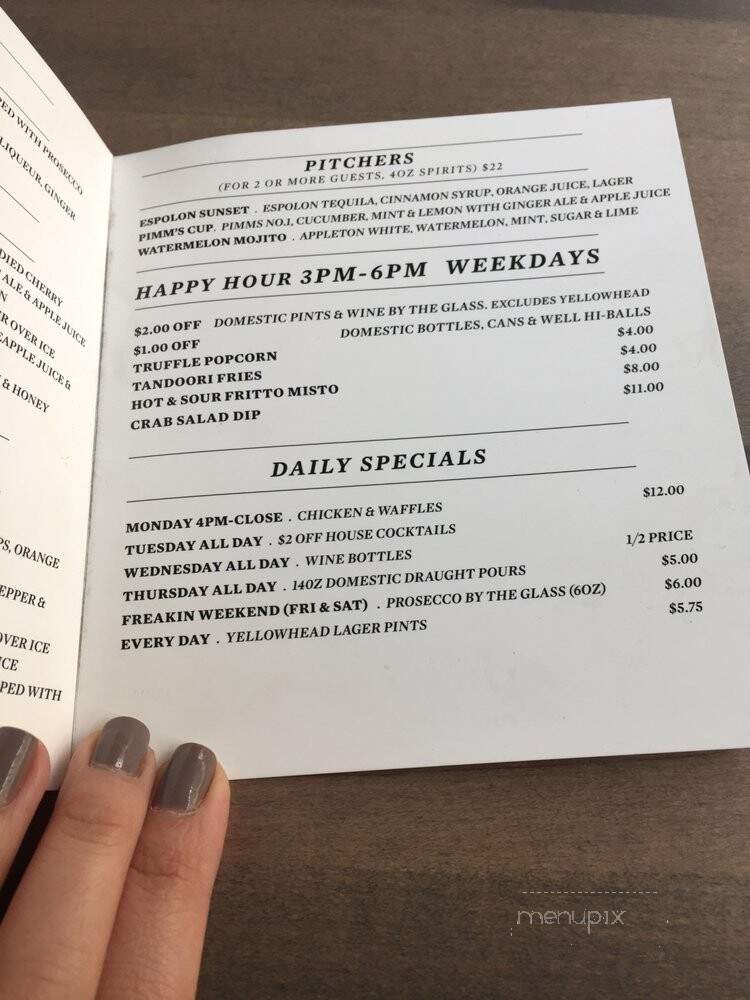 The Common - Edmonton, AB menu_pic