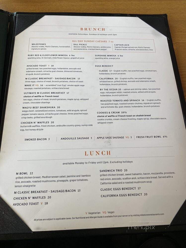 Milestones Grill + Bar - Surrey, BC menu_pic