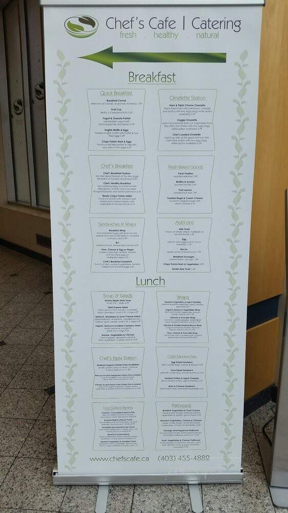 Chef's Cafe & Catering - Calgary, AB menu_pic
