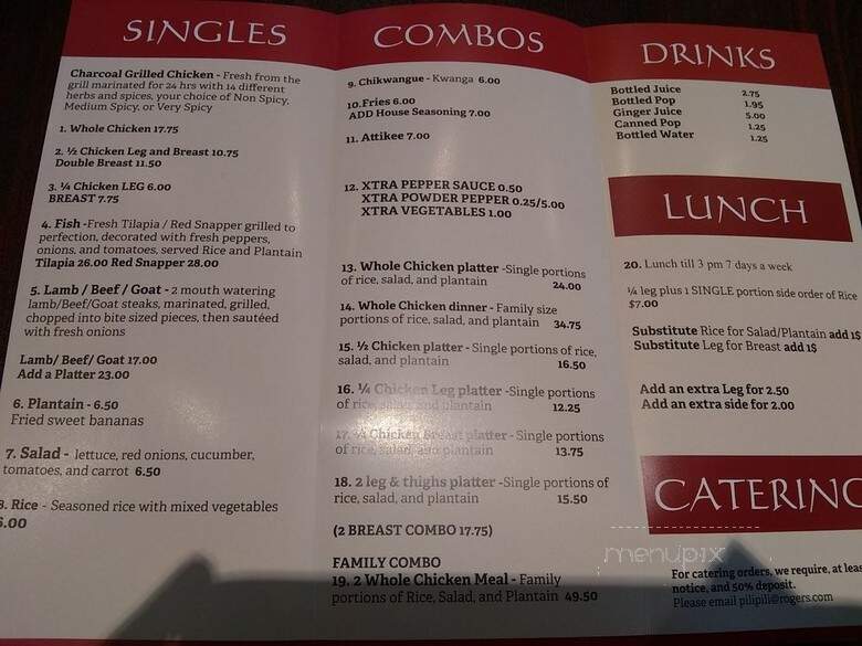 Pili Pili Wood Charcoal Grill - Orleans, ON menu_pic