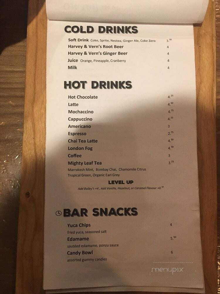 Level One - Ottawa, ON menu_pic