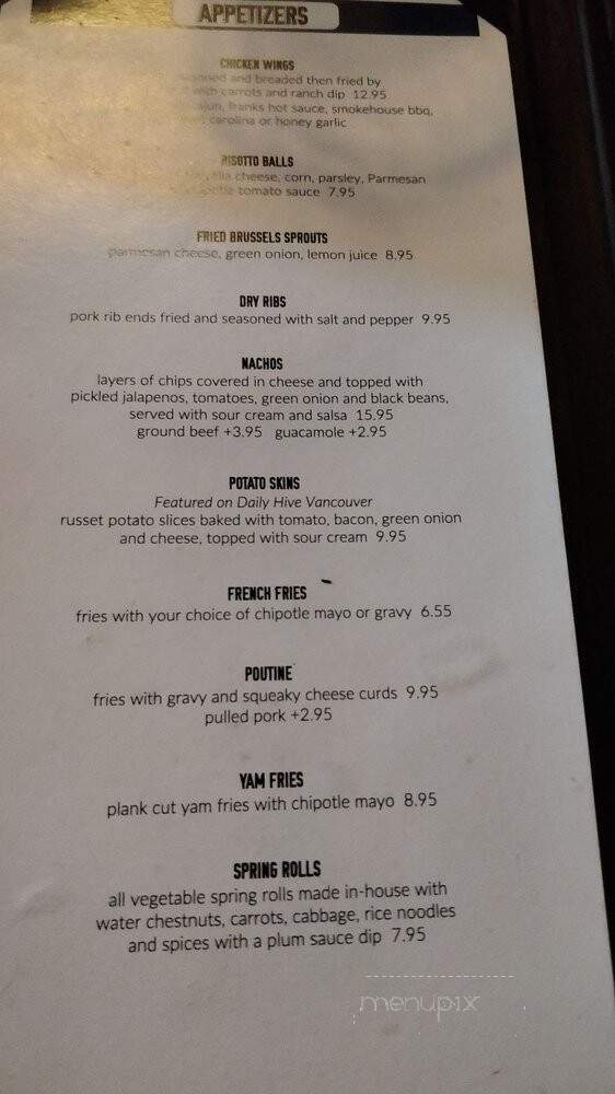East Side Craft House - Vancouver, BC menu_pic