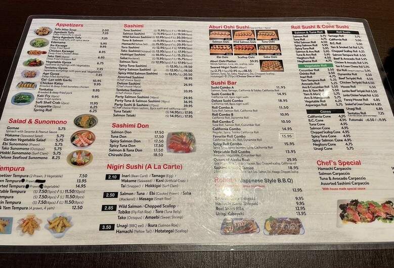 Tentatsu - Vancouver, BC menu_pic