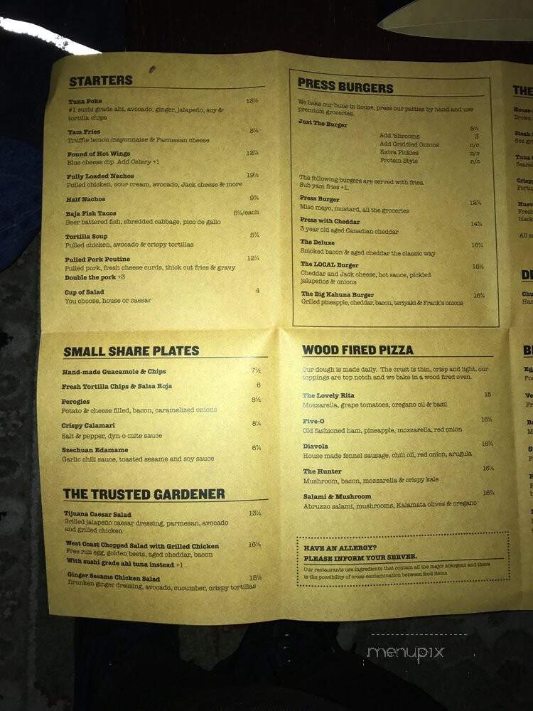 LOCAL Public Eatery - Edmonton, AB menu_pic