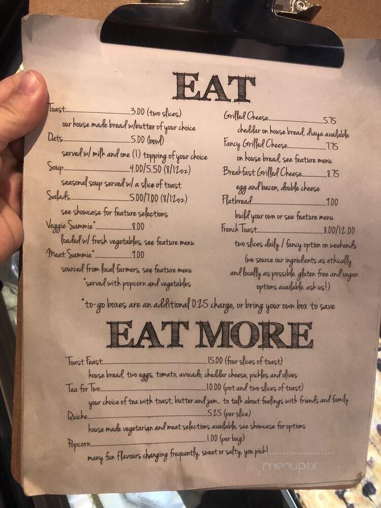 The Nook Cafe - Edmonton, AB menu_pic