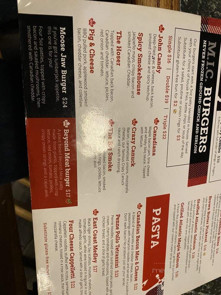 Made In Canada - Sudbury, ON menu_pic