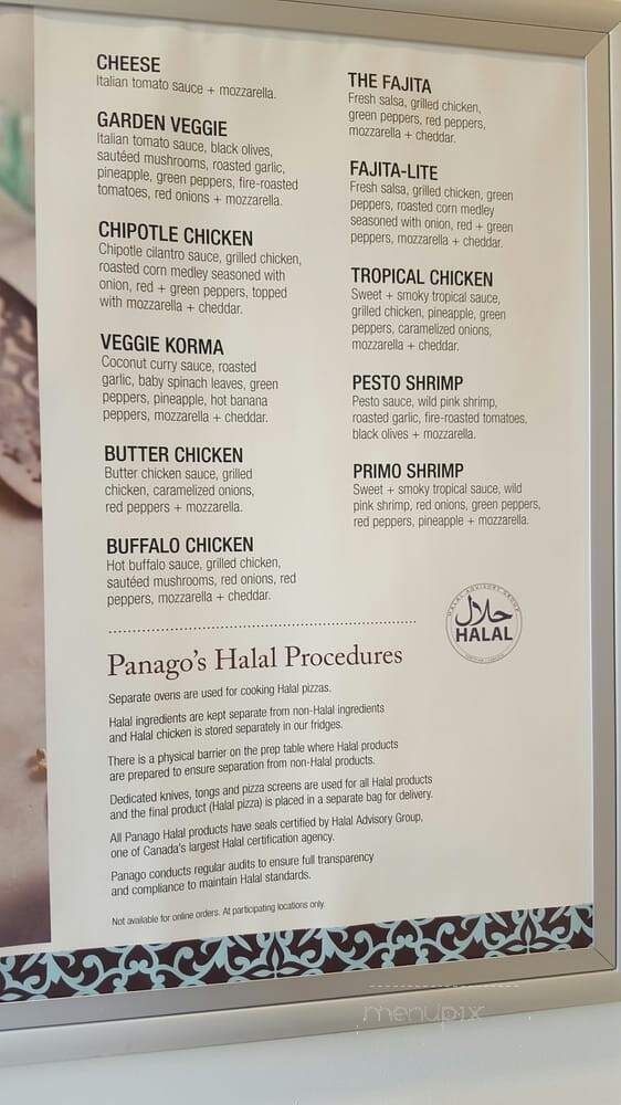 Panago Pizza - Mississauga, ON menu_pic