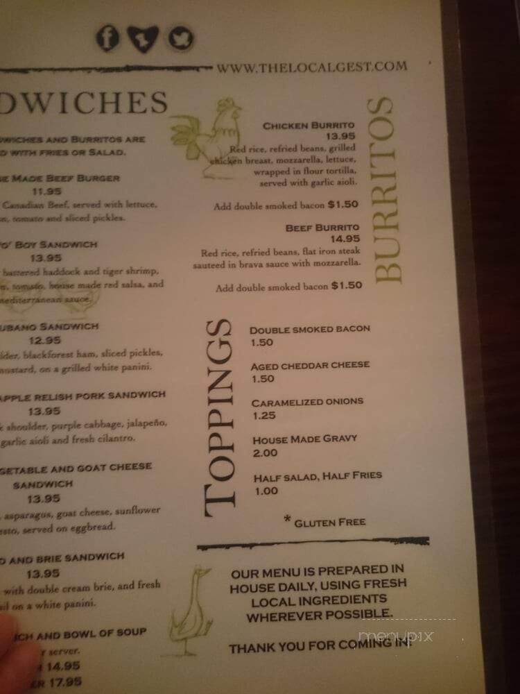 The Local Gest - Toronto, ON menu_pic