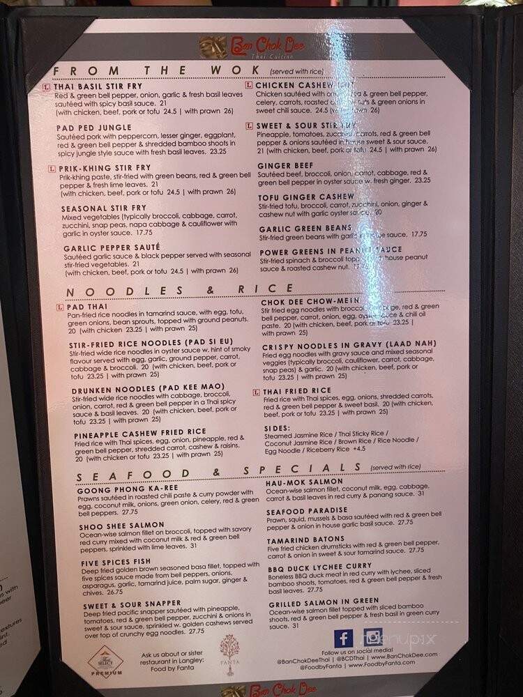 Ban Chok Dee Thai Cuisine-Maple Ridge - Maple Ridge, BC menu_pic