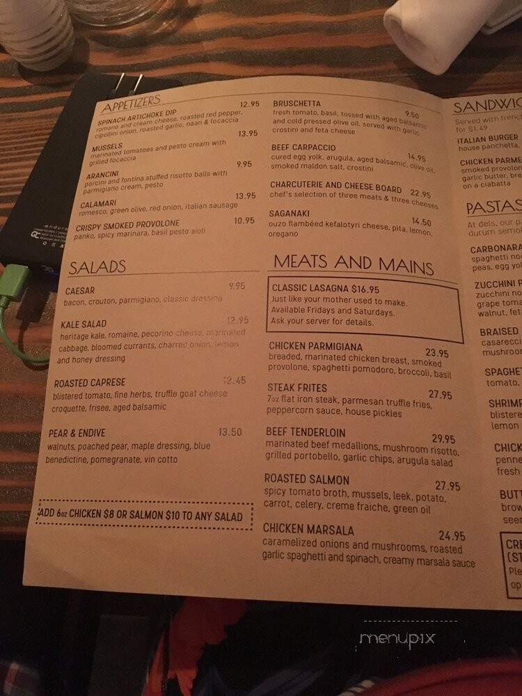 Dels Enoteca Pizzeria - Kitchener, ON menu_pic