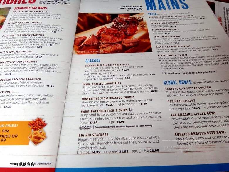 Ricky's All Day Grill - Burnaby, BC menu_pic