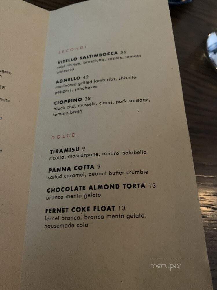 Cardinale - Calgary, AB menu_pic
