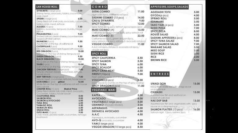 Lan Sushi - Toronto, ON menu_pic