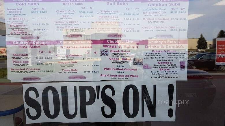 Chubby's Subs - Toronto, ON menu_pic