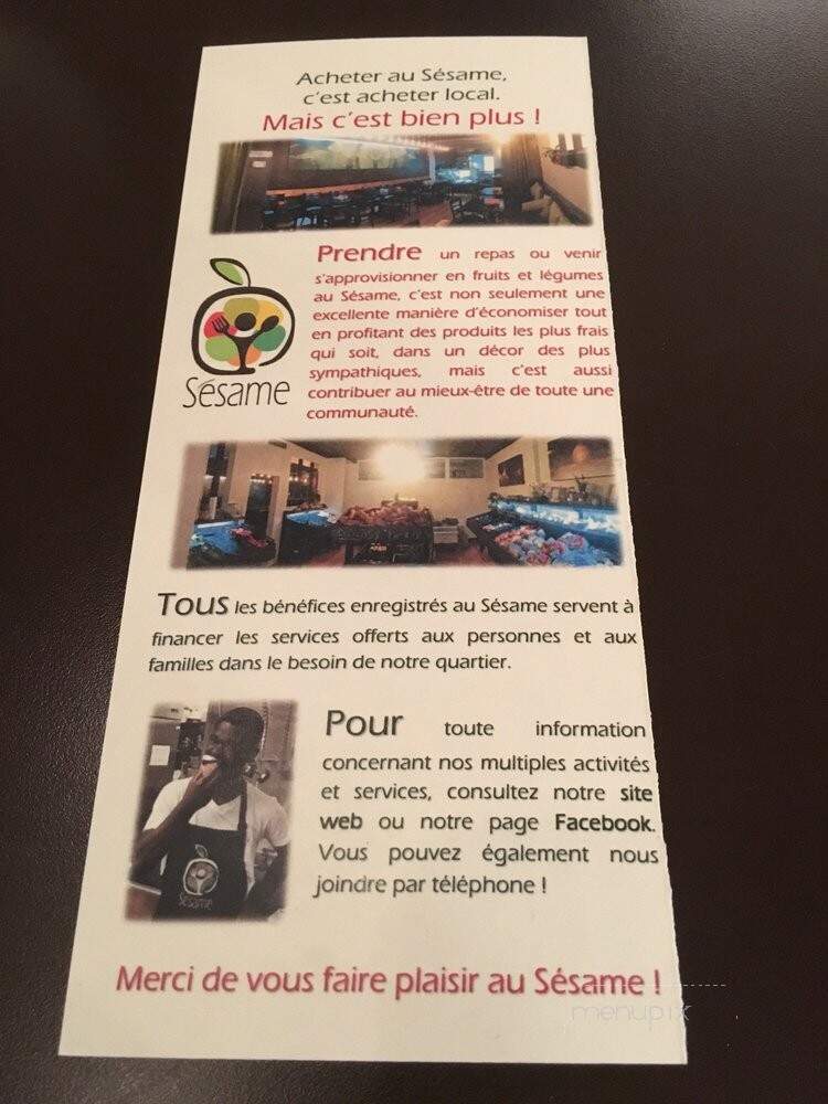 Cafe Sesame - Montreal, QC menu_pic