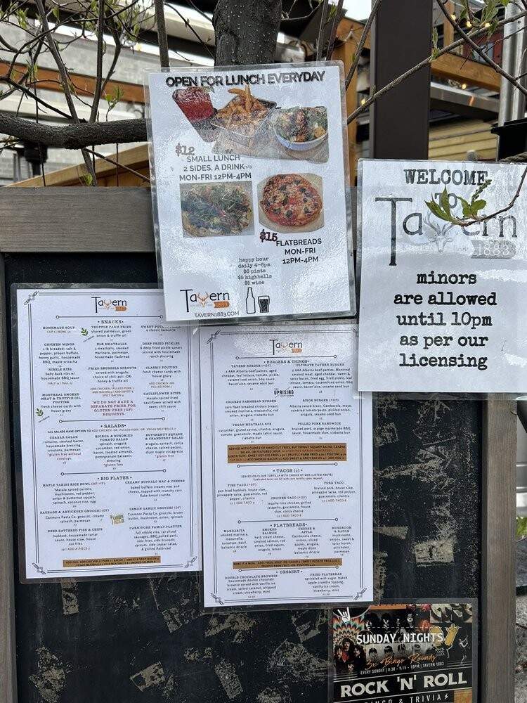 Tavern 1883 - Canmore, AB menu_pic