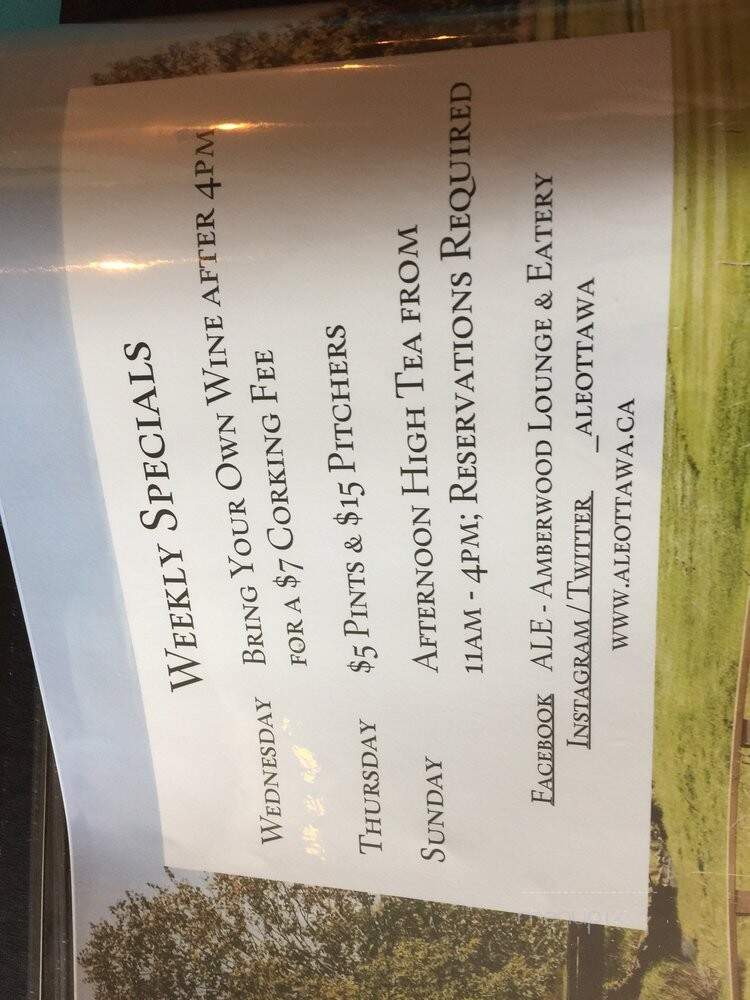 Amberwood Lounge & Eatery - Stittsville, ON menu_pic