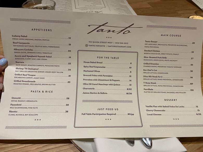 Tanto Restaurant - Toronto, ON menu_pic