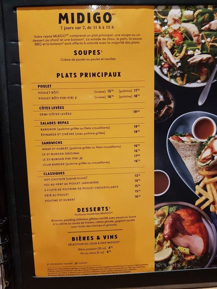 Rotisserie St-Hubert - Mont-Tremblant, QC menu_pic
