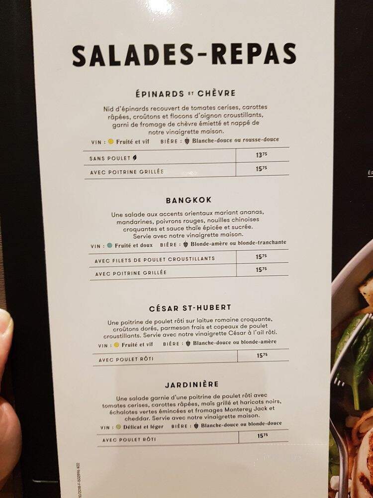Rotisserie St-Hubert - Mont-Tremblant, QC menu_pic
