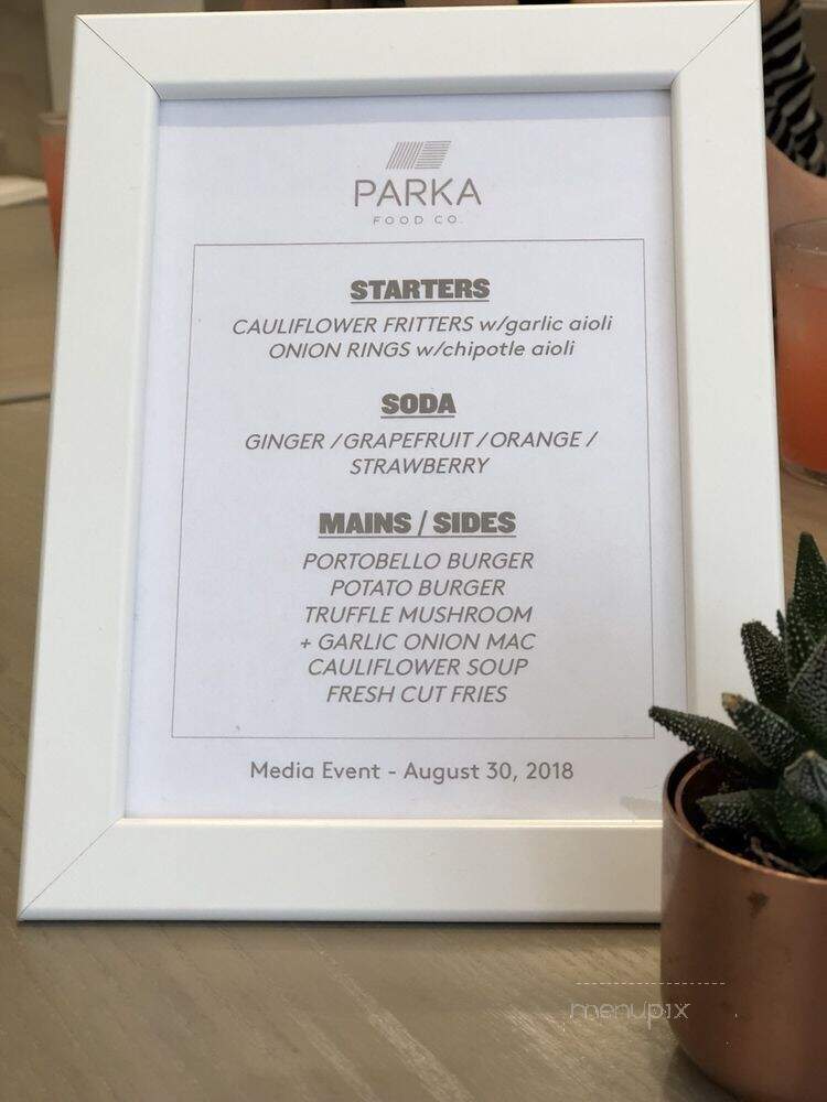 Parka Food Co - Toronto, ON menu_pic