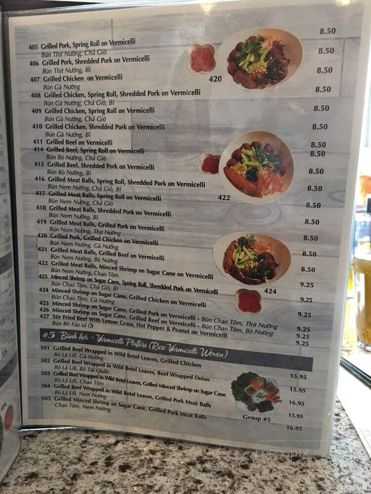 Pho Sunrise - Kitchener, ON menu_pic