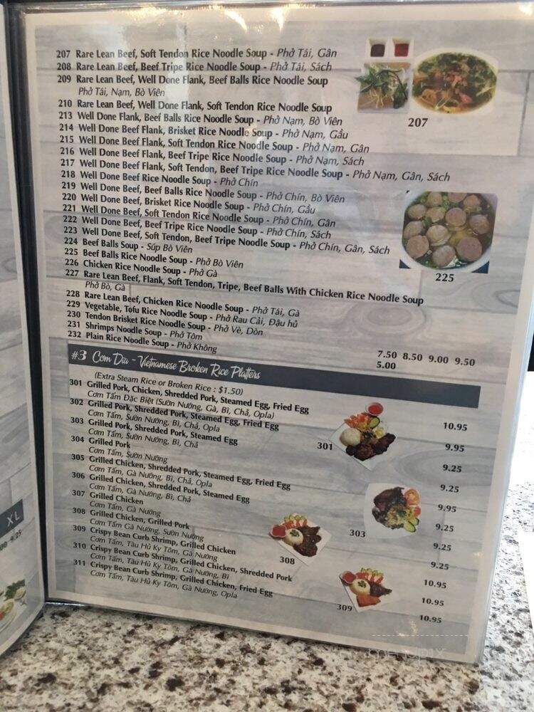 Pho Sunrise - Kitchener, ON menu_pic
