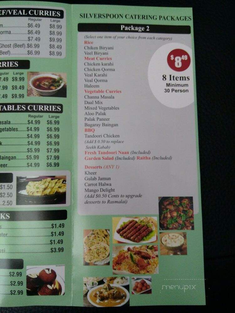 Silver Spoon - Toronto, ON menu_pic