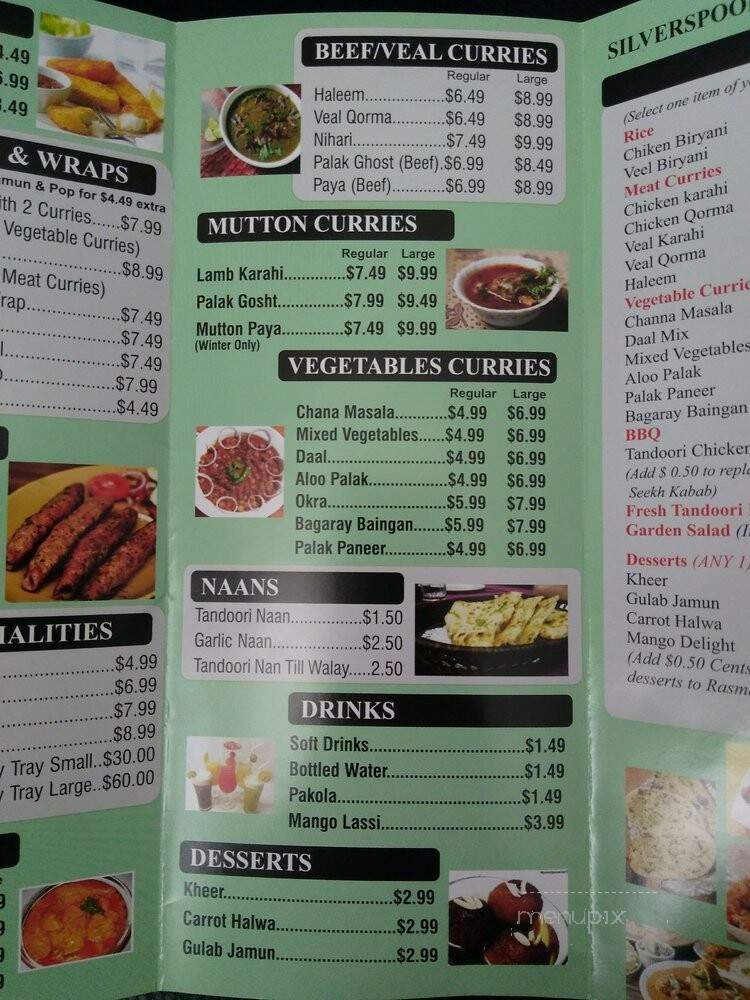 Silver Spoon - Toronto, ON menu_pic
