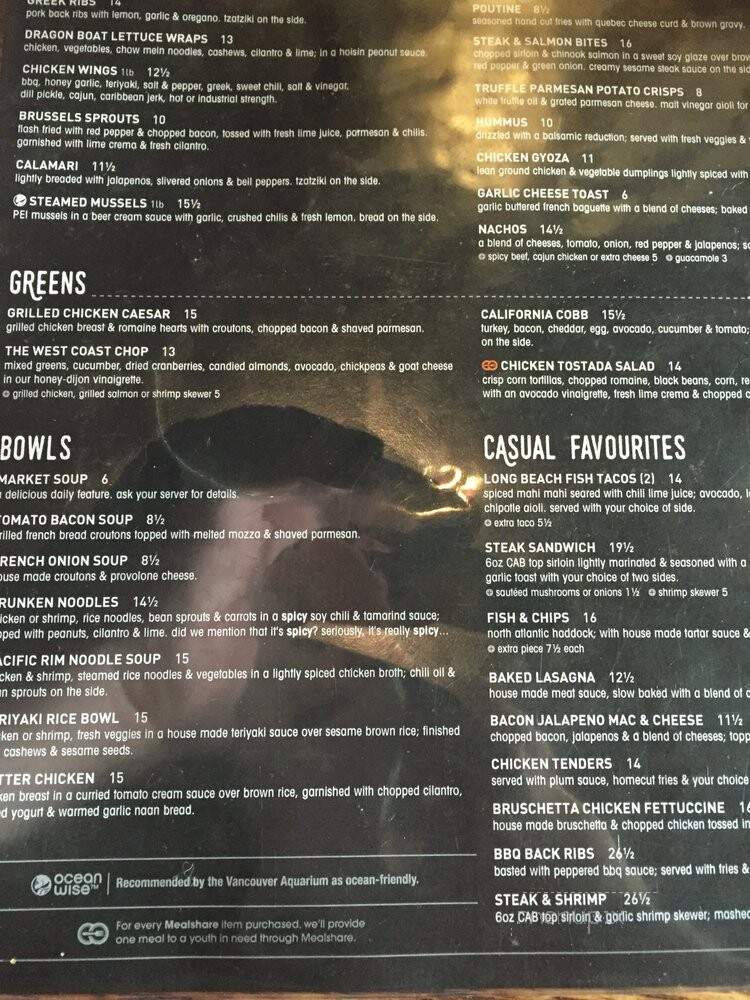 Original Joe's Restaurant & Bar - Strathmore, AB menu_pic