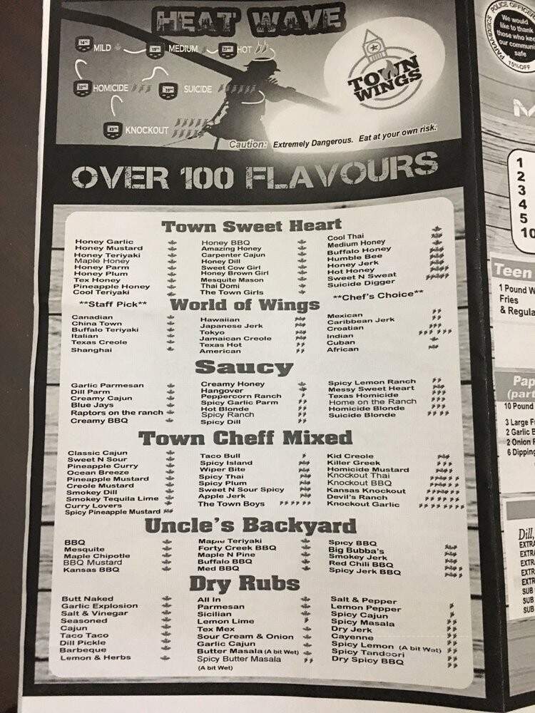 Town Wings - Toronto, ON menu_pic