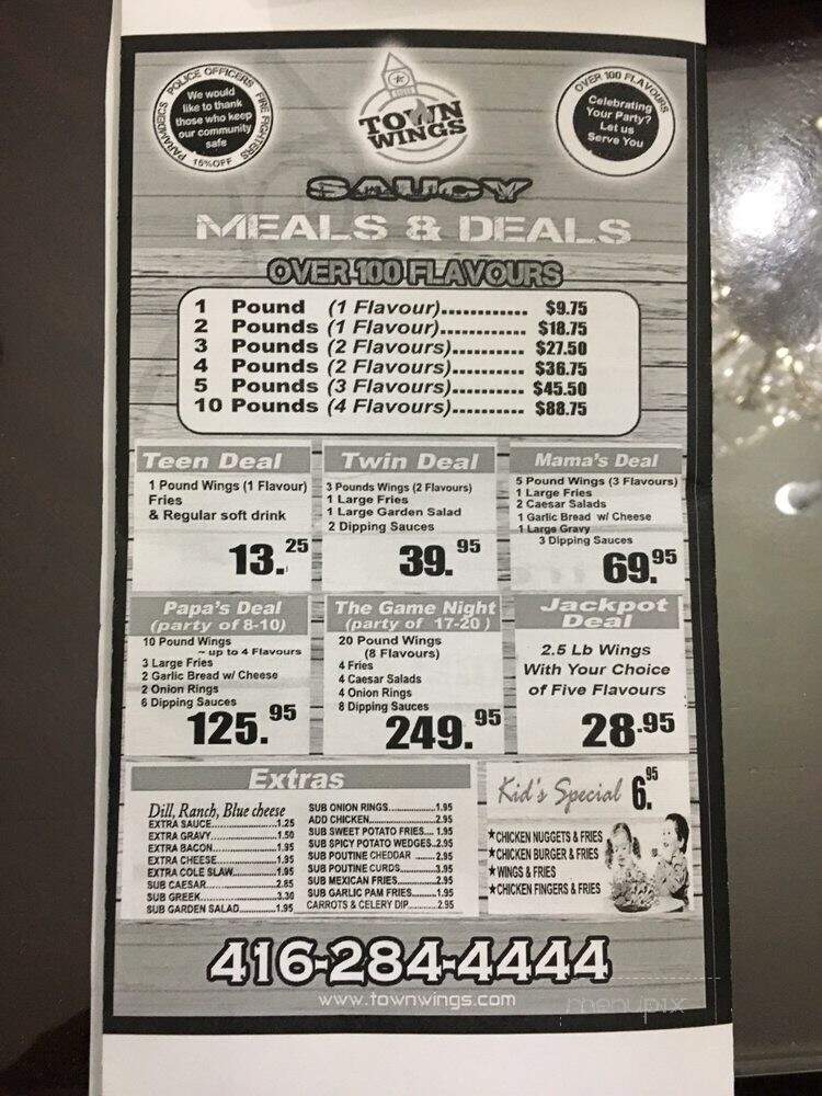 Town Wings - Toronto, ON menu_pic